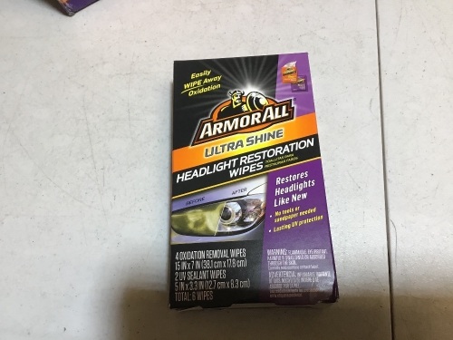 Case of (6) Boxes of Armor All Ultra Shine HEADLIGHT RESTORATION WIPES No Tools Needed UV-PROTECTION. Appears New - Lot 602