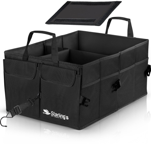 Starling's Car Trunk Organizer Super Strong Adjustable Compartments, Black. Appears New.  - Lot 622