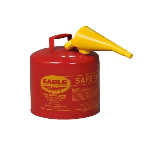 Eagle 5 Gal Metal Gasoline Can w/Funnel. Appears New - Lot 662