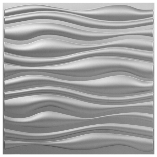 Wall Panels 13 Tiles 3D Waves Design Wallpaper Textured Bricks 19.7"x19.7 - Lot 684