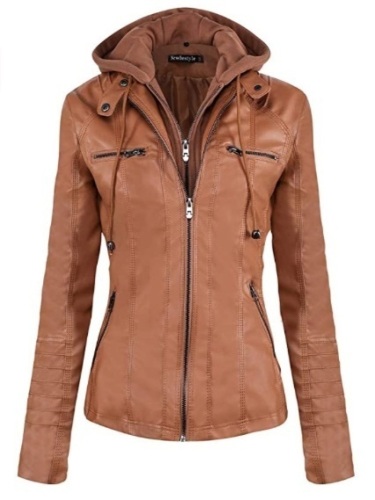 (6) Newbestyle Women’s Faux Leather Moto Biker Jackets w/ Removable Hoodie. E-Commerce Return. Appear New.  - Lot 703