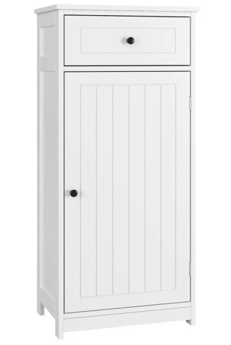 Homfa Free Standing Bathroom Floor Cabinet w/ Large Drawer & Door, 17.7" L x 11.8" W x 39" H, White. Appears New - Lot 728