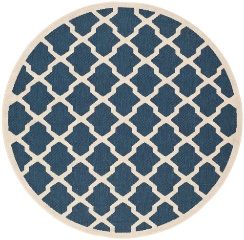 Nourison™ Somerset Latte 4' x 4' Round Area Rug, Navy Blue. Appears New  - Lot 776