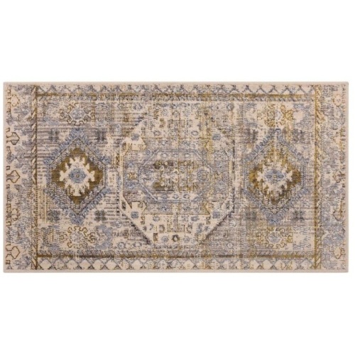 allen + roth Harper 2'1" x 3'8" Antique White Indoor Distressed/Overdyed Bohemian/Eclectic Throw Rug. Appears New - Lot 788