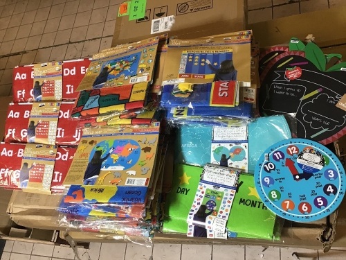 Bulk Lot of Educational Supplies/Classroom Decor. Resuable Alphabet Charts, US Maps, Weather Charts, Geography Charts, Chore Charts, Charlkboard About Me Classroom Aids, Etc. Appears New   - Lot 852