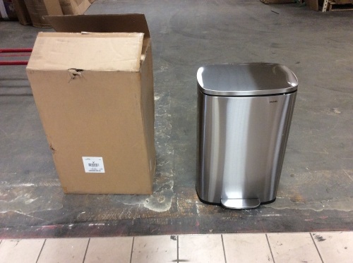 Homfa Stainless Steel Garbage Can with Removable Inner Bucket and Hinged Lids, Pedal Rubbish Bin. Appears New - Lot 919