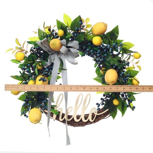 QUNWREATH Handmade Floral, 18", Blueberry Lemon Leaf Series - Lot 922
