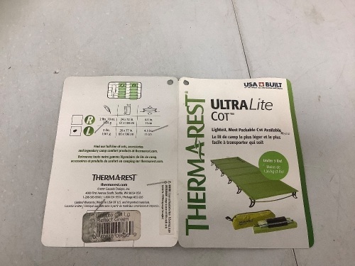 Thermarest Ultra Lite Cot, E-Comm Return - Lot 214O