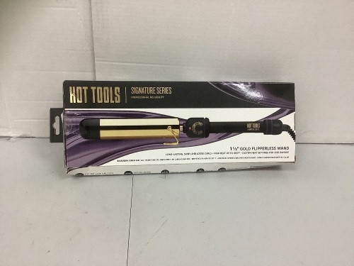 Hot Tools 1 1/2" Gold Flipperless Wand, Powers Up, E-Commerce Return - Lot 304