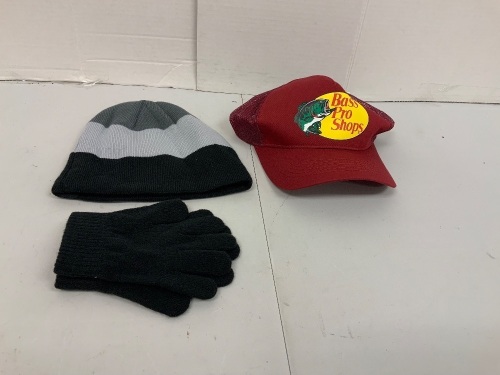 Lot of (2) Hats and 1 Pair of Gloves, E-Comm Return - Lot 366O