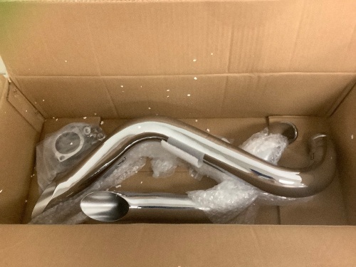 Sharkroad Chrome 2" LAF Drag Pipes Exhaust for Harley Touring, E-Comm Return - Lot 387O