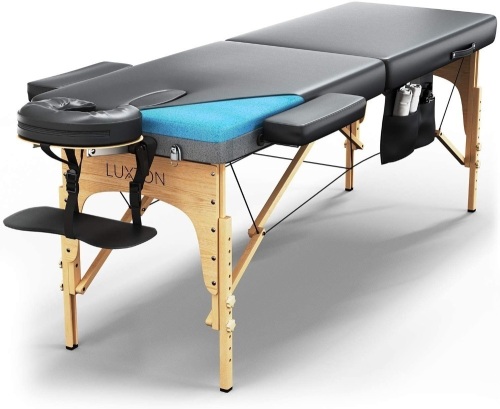 Luxton Home Premium Memory Foam Massage Table - Easy Set Up - Foldable & Portable with Carrying Case - Lot 33