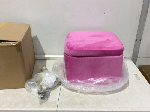 Small Pink Storage Ottoman  - Lot 146