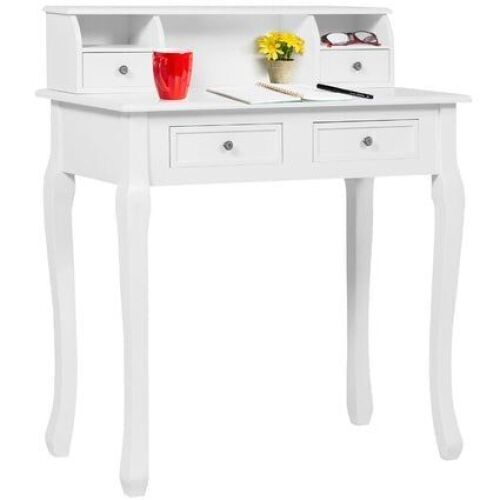 Colonial Writing Desk w/ 4 Drawers, 2 Cubbies, Floating Hutch - 32in  - Lot 189