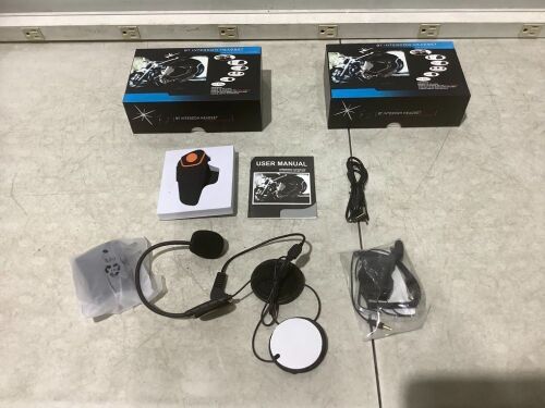 Lot of (2) Bluetooth Helmet Intercom Headset Kits - Lot 415
