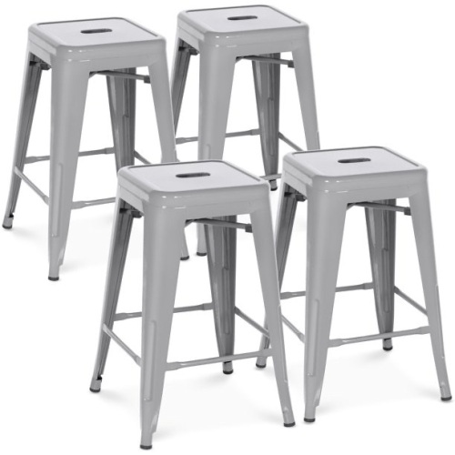 24in Set of 4 Stackable Backless Counter Height Stools - Lot 590