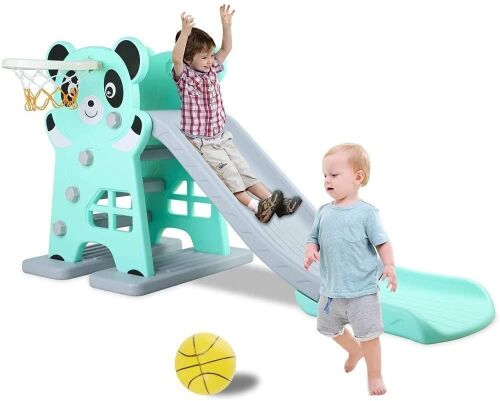 Kids Slide with Basketball Hoop - Lot 689