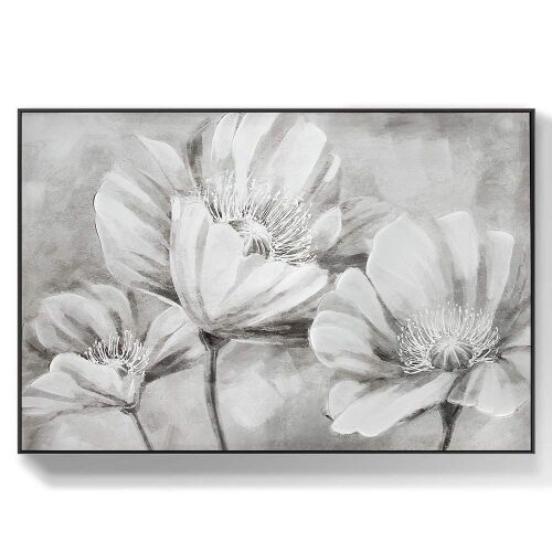 Lamplig Large Framed Black White Flower Canvas Wall Art, 47.2 x 31.5 Inches - Lot 757
