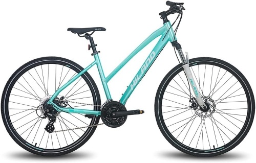 Hiland 700C Hybrid Bicycle Aluminum Shimano 24 Speeds with Lock-Out Suspension Fork Disc Brake City Commuter Comfort Bike - Lot 31