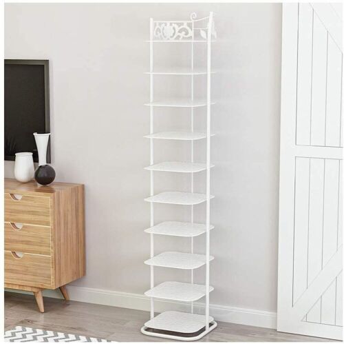IBEQUEM 10 Tier Narrow Metal Shoe Rack Organizer  - Lot 366