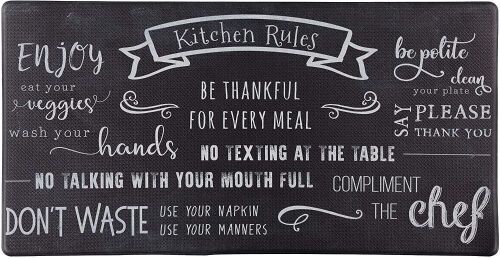 J&V TEXTILES Kitchen Rules Anti Fatigue Kitchen Mat 20" x 39"  - Lot 367