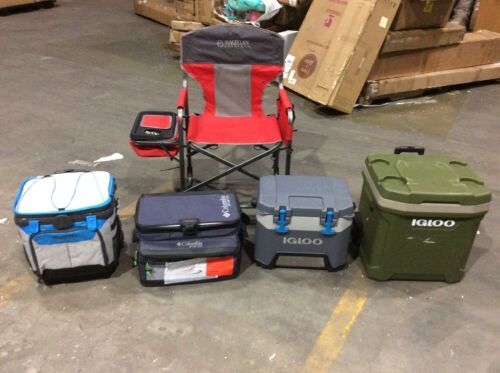 Lot of (4) Coolers & (1) Folding Chair - Store Returns, Good Condition  - Lot 1154
