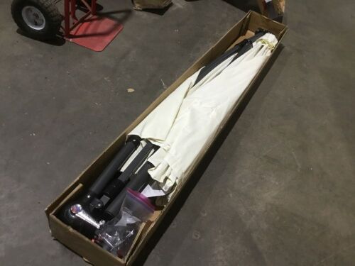 10ft Solar LED Offset Hanging Patio Umbrella w/ Crank Tilt Adjustment - Lot 1184