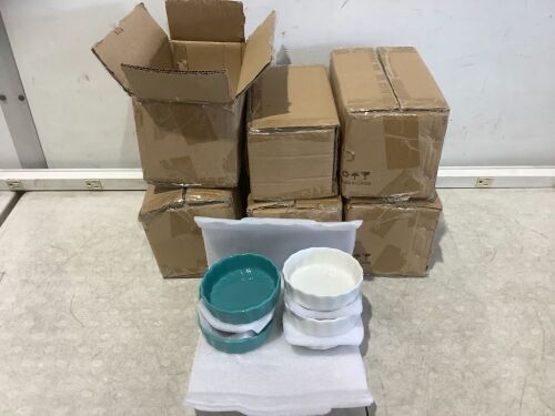 Lot of (6) Teal & White Dishes, 6 Pc  - Lot 345