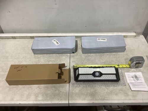Lot of (3) 136LED Solar Motion Sensor LED Security Lights - Lot 766