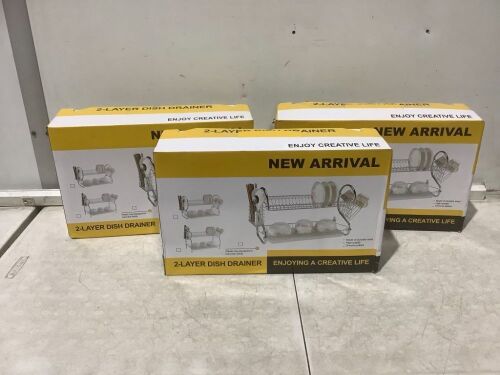 Lot of (3) 2-Layer Dish Drainers  - Lot 845