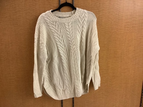 Natural Reflections Mixed Stitch, Eggnog Sweater, Women's Medium, Appears New - Lot 91