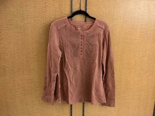 Bob Timberlake Prescott Long-Sleeve Waffle Henley for Ladies, Medium, Appears New - Lot 110