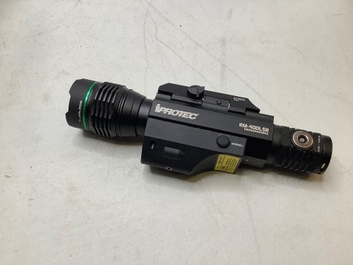 Iprotec Rechargable RM 400LSR Rail-Mount 400 Lumen Green Firearm Light & Sightable Red Laser, Ecommerce Return - Lot 170