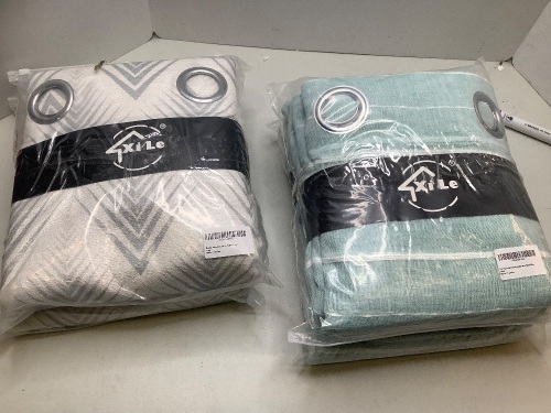 Lot of (2) 2 Pack of Xi-Li Curtains, Assorted Colors, New - Lot 208