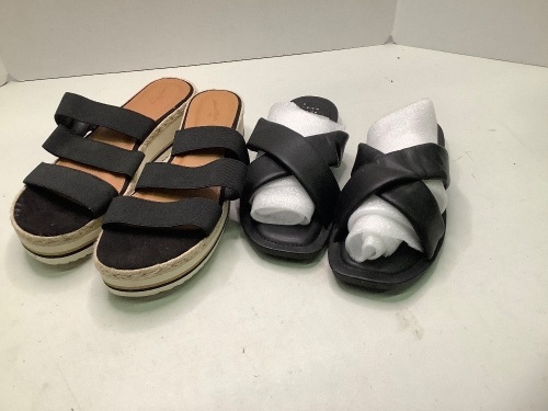 Lot of 2 Womens Sandals, Size 6, 9 1/2  e commerce return - Lot 265B