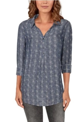 Bob Timberlake Chambray Long-Sleeve Henley for Ladies, Medium, Appears New - Lot 311