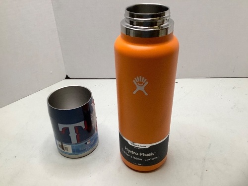 Lot of (2) Insulated Cups, Hydroflask (Missing Lid) , and MLB Logo Cup, Ecommerce Return - Lot 403