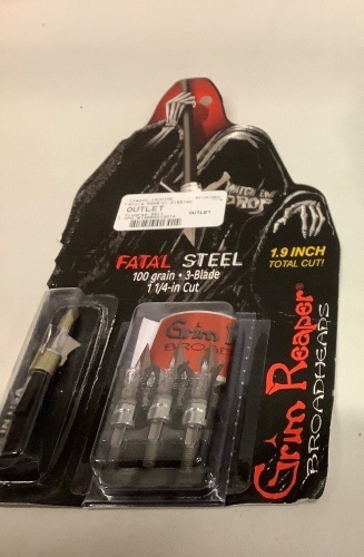 Grim Reaper Fatal Steel 100 grain, 3 Blade, 1 1/4 Cut, Appears New - Lot 409