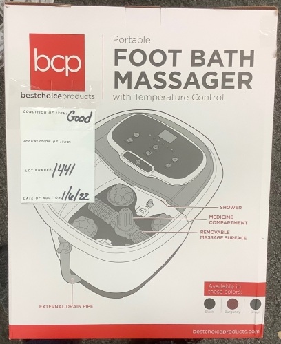 Portable Foot Bath Massager w/ Temperature Control - Lot 1441