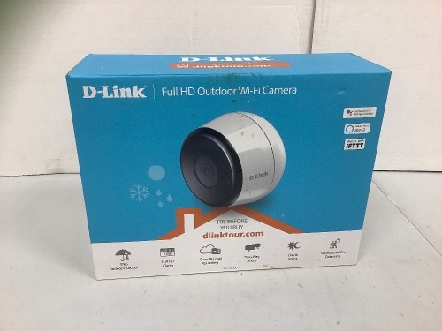 D-Link Full HD Outdoor WiFi Camera, Powers Up, E-Commerce Return - Lot 39