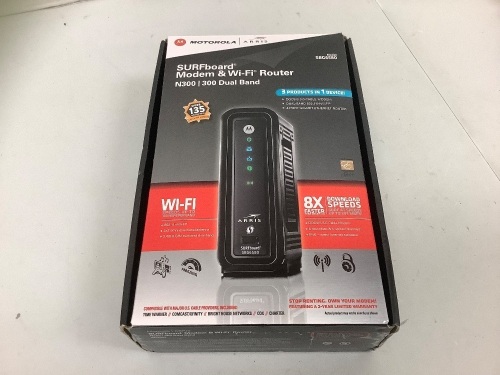 Motorola SURFboard Modem and WiFi Router, Powers up, E-Commerce Return - Lot 70