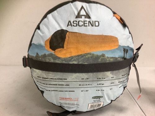 Ascend Mummy Sleeping Bag, E-Comm Return - Lot 73G