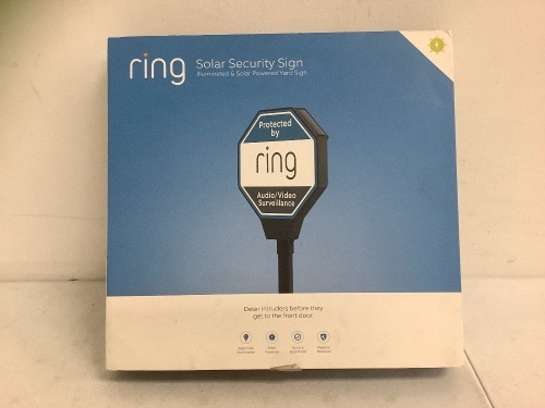 Ring Solar Security Sign, E-Comm Return - Lot 154G