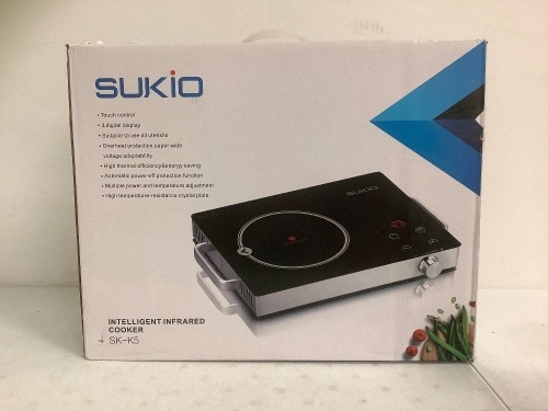 Sukio Single Burner Infrared Cooker, powers Up, Appears new - Lot 204G