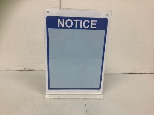 Lot of (3) Acrylic Sign Holders, Appears New - Lot 353