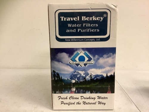 New Millenium Concepts Travel Berkey Water Filter, Appears new - Lot 375