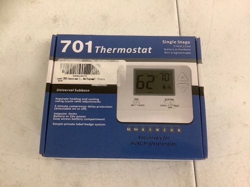 701 Single Stage Thermostat, Appears New - Lot 419G