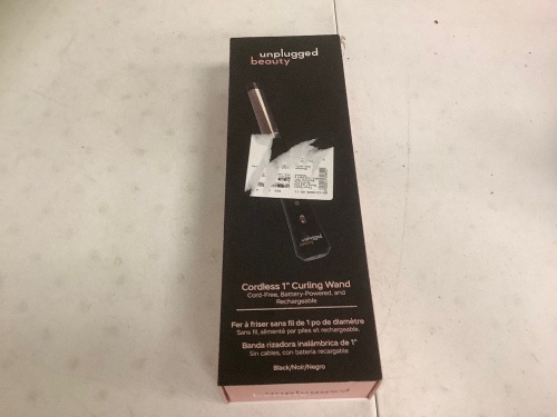 Unplugged Beauty Cordless 1" Curling Wand, Powers Up, E-Commerce Return - Lot 465G