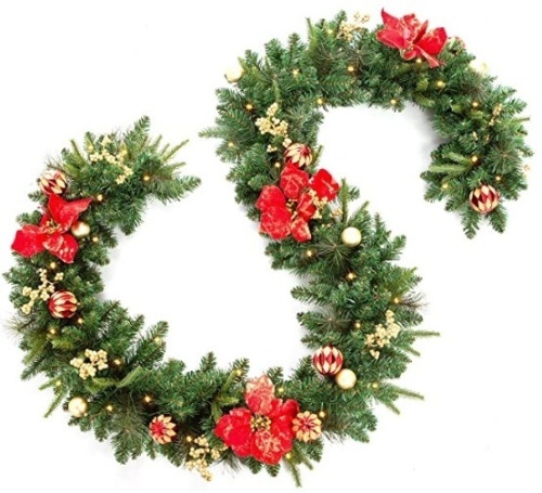 LIFEFAIR 9 FT by 12 Inch Christmas Garland, E-Commerce Return - Lot 493