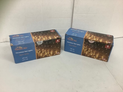 Lot of (2) Boxes, Christmas Net Lights, Powers Up, E-Commerce Return - Lot 515